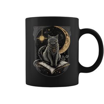 Tarjeta De Tarot De La Luna Gato Celestial Regalo Mágico Taza de café - Regaloses