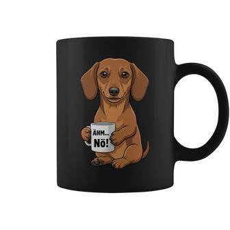 Teckel Dachshund Perro Con Café Dice Que No Uhmimplemente Nö Manga Larga Taza de café - Regaloses