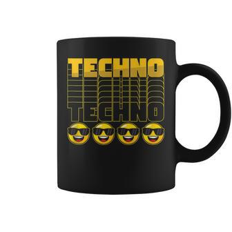 Tecno Rave Dj Música Electro Raver Trance Edm Casa Fiesta In Mangas Taza de café - Regaloses