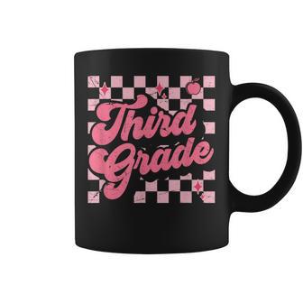 Third Grade Pink Checkered Retro 3Rd Grade Teacher Kids Girl Coffee Mug - Thegiftio UK