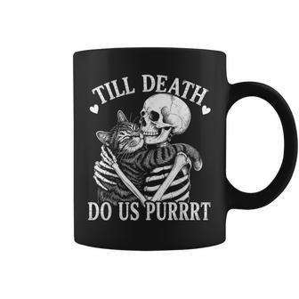 Til Death Do Us Part Skeleton Hugging Cat Halloween Costume Coffee Mug - Thegiftio UK