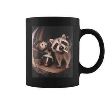 Trash Panda Night Crew Raccoon Opossum Skunk Retro Coffee Mug | Seseable UK