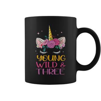 Unicorn Young Wild Three 3-Jähriges Mädchen Zum 3 Geburtstag Tassen - Geschenkecke
