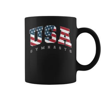 Usa Gymnasts Bandera Equipo Apoyo Atleta Gimnasia In Mangas Taza de café - Regaloses