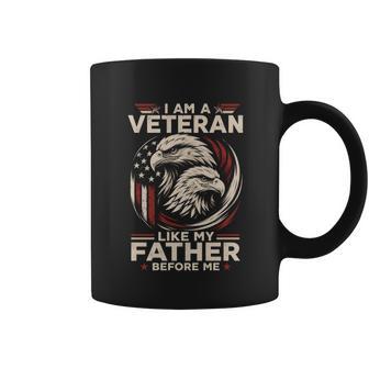 I Am A Veteran Like My Father Military Legacy Proud Son Daughter Veteran T Shirt Name Coffee Mug | Seseable UK