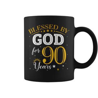 Vintage Blessed By God For 90 Years Old 90Th Birthday Girl Coffee Mug - Thegiftio UK