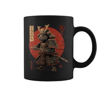 Vintage Japonés Arte Anime Gráficoamurai Capybara Guerrero Taza de café - Regaloses