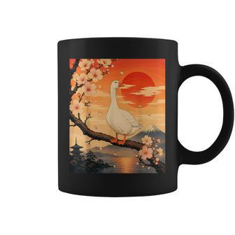 Vintage Japonés Puesta Delol Flores De Cerezoakura Ganso Taza de café - Regaloses