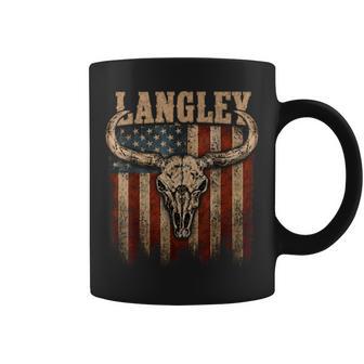 Vintage Langley Name Retro Usa Flag For Women Coffee Mug - Thegiftio UK