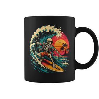 Vintage Surfing Skeleton Halloween Surfboard For Boys Coffee Mug - Thegiftio UK