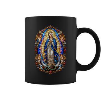 Virgen María Reina Con Ángeles Catedralagrada Mosaico Icono In Mangas Taza de café - Regaloses
