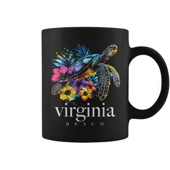 Virginia Beach Souvenir Surfer Diver Sea Turtle Coffee Mug - Thegiftio UK