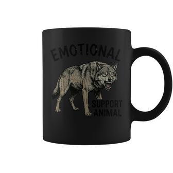 Wolf Apoyo Emocionalidailvestre Irónica Manga Larga Taza de café - Regaloses
