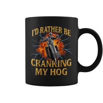 Y2k Bootleg Graphic I'd Rather Be Cranking My Hog Coffee Mug - Thegiftio UK