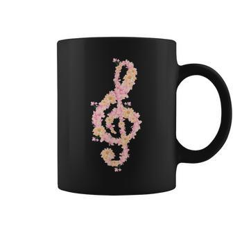 ト音記号 ト音記号 花 ミュージシャンギフト コーヒーマグ - Kawaiitshirt