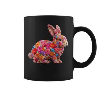 夏に可愛い花うさぎ 花柄 うさぎ コーヒーマグ - Kawaiitshirt