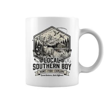 On Back Local Southern Boy Hunting Fishing Outdoor Nature Coffee Mug | Seseable UK