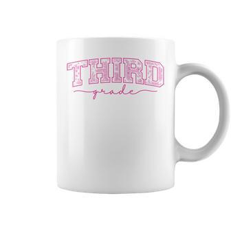 Back To School 3Rd Third Grade Toile Pink Floral Teacher Coffee Mug | Seseable UK