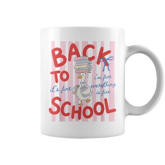 Back To School Silly-Goose Everything Is Fine Teacher Girls Coffee Mug - Thegiftio UK
