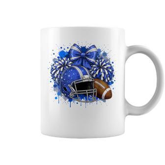 Blue & White Game Day Team High School Football Cheer Mom Coffee Mug - Thegiftio UK