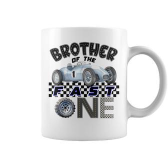 Brother Of The Fast One Birthday 1St Race Car Family Coffee Mug | Seseable UK