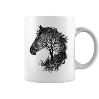 Caballo Animal Naturaleza Zoo Dibujo Arte Abstr Taza de café - Regaloses