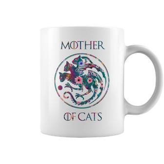 Camisa De Madre De Gatos Con Diseño De Flores Para Amantes De Los Gatos In Mangas Taza de café - Regaloses