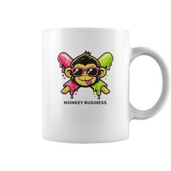 Cartoon Monkey Sunglasses Baseball Animal Baseball Coffee Mug | Seseable UK