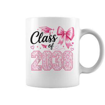 Class Of 2038 Grow With Me Graduation Pink Coquette Bow Girl Coffee Mug | Seseable UK