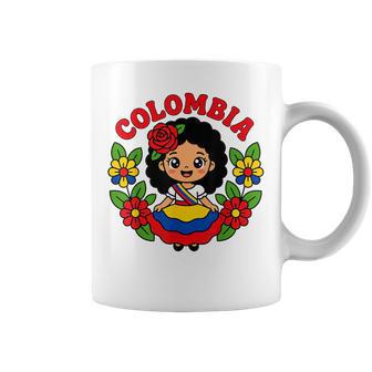 Colombian Girl Flag Kids Hispanic Heritage Month Colombia Coffee Mug - Thegiftio UK