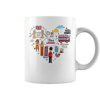 Cool London Doodles I Love Londonibes London Landmarks Taza de café - Regaloses