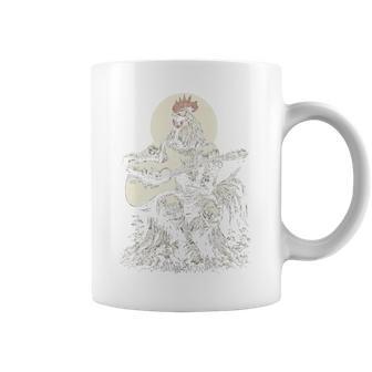 Coq Jouant De La Guitare Folk Musique Médiévale Animal Guitariste Haut De Gamme Tasse - Cadeauxyz