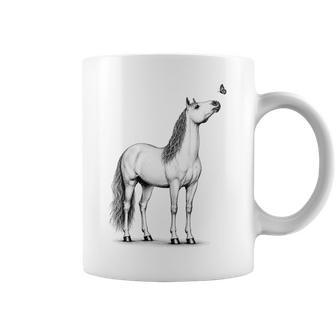 Cute Horse With Butterfly Girls Kids Coffee Mug - Thegiftio UK