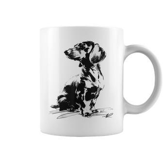 Dachshund Resumen Mascota Dibujo Ilustración Animal Dachshund Taza de café - Regaloses