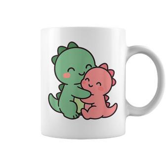 Diseño De Dibujos Animados De Dinosaurios Con Forma De Abrazo De Bebé Taza de café - Regaloses
