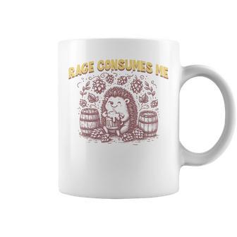 Divertido Diseño De Humor De Erizo De Rage Consumes Me Taza de café - Regaloses