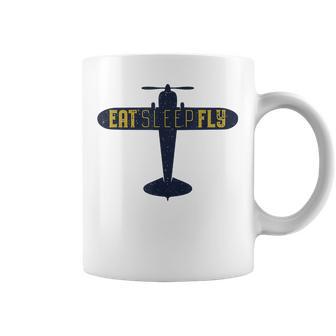 Eatleep Fly Avión Avión Amante Regalo Hombres Es Taza de café - Regaloses