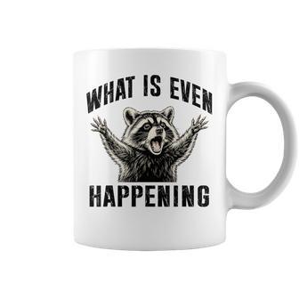 What Is Even Happening Raccoon Meme Vintage Coffee Mug - Thegiftio UK