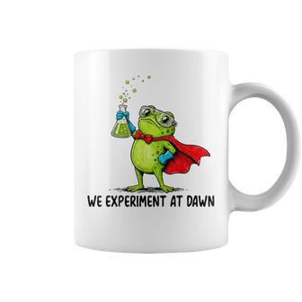 We Experiment At Dawn Frog School Science Teacher Fun Coffee Mug | Seseable UK