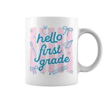 First Day Of 1St Grade Hello First Grade Teachers Womens Coffee Mug - Thegiftio UK