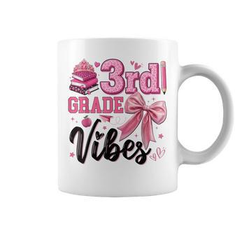 First Day Of 3Rd Grade Vibes Pink Bow Kids Girl Teachers Coffee Mug - Thegiftio UK
