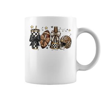 Football Mom Leopard Game Day Cheer Bow Sports Cute Coffee Mug | Seseable UK