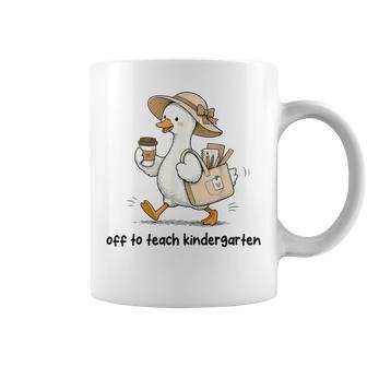 Back To School Off To Teach Kindergarten Teacher Goose Coffee Mug - Thegiftio UK
