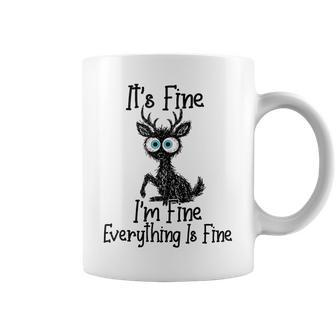 Deer Lover It's Fine I'm Fine Everything Is Fine Coffee Mug | Seseable UK