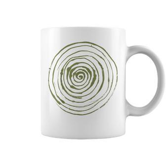 Grunge Spiral Abstract Nature Vintage Y2k Earthy Green Coffee Mug | Seseable UK