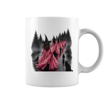 Halloween Witch Wear Pink Black Cat Spooky Season Coffee Mug - Thegiftio UK