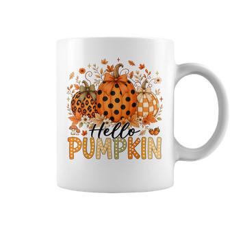 Hello Pumpkins Autumn Fall Thanksgiving Vibes Kids Coffee Mug - Thegiftio UK