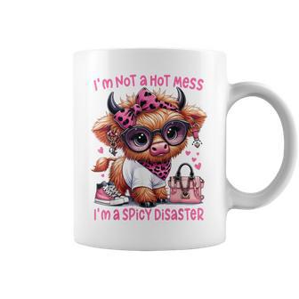I'm Not A Hot Mess I'm A Spicy Disaster Highland Cow Coffee Mug - Thegiftio UK