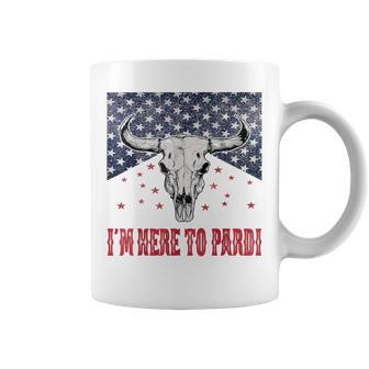 I'm Here To Pardi Vintage Retro Western Bull-Skull Coffee Mug - Thegiftio UK