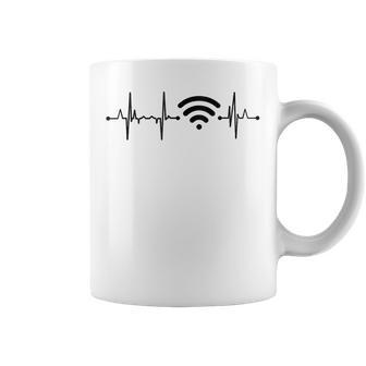 Internet Nerd Heartbeat Wifi In Mangas Taza de café - Regaloses